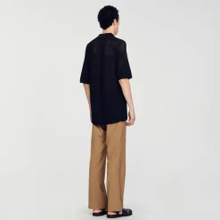 Homem Sandro Paris Polo De Malha Perfurada