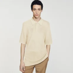 Homem Sandro Paris Polo De Malha Perfurada