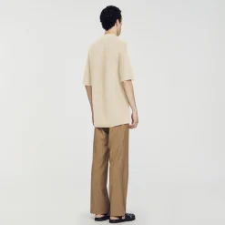 Homem Sandro Paris Polo De Malha Perfurada