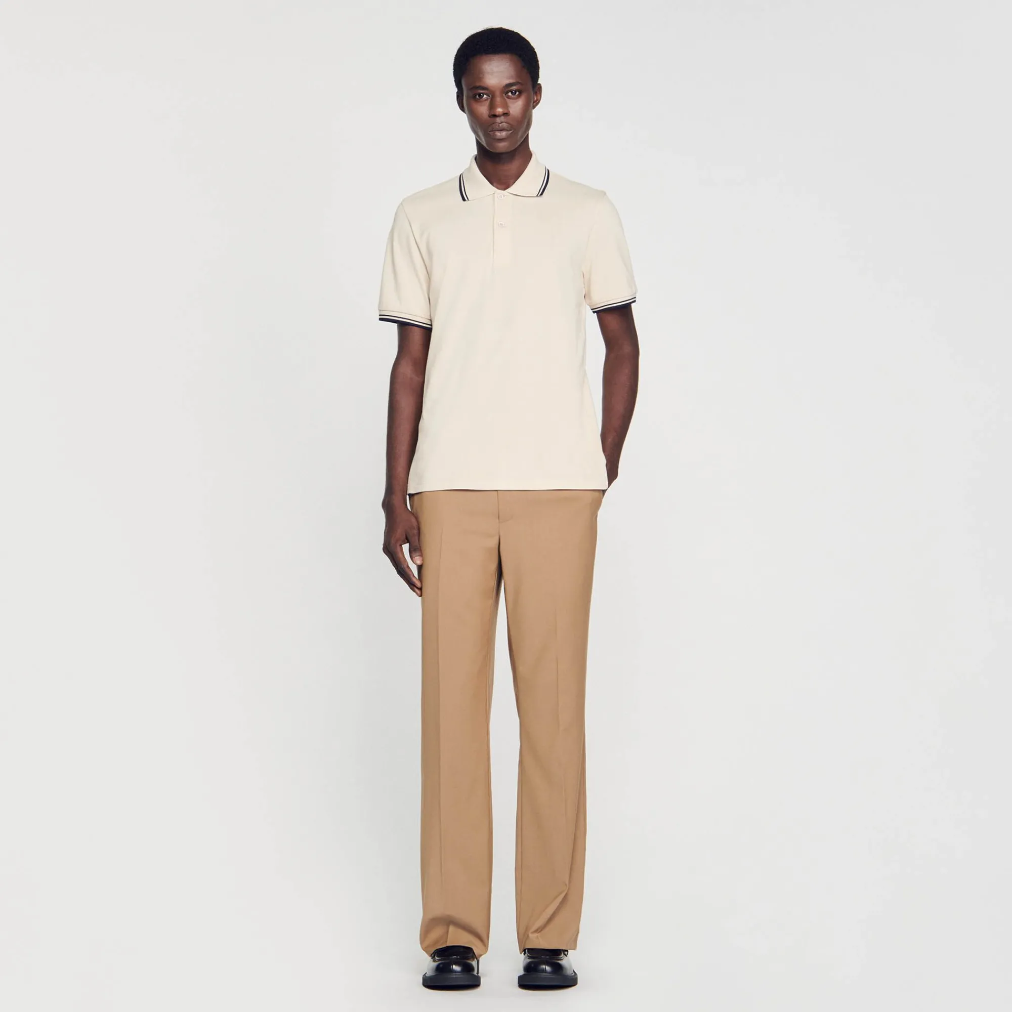 Homem Sandro Paris Polo Pique De Algodao