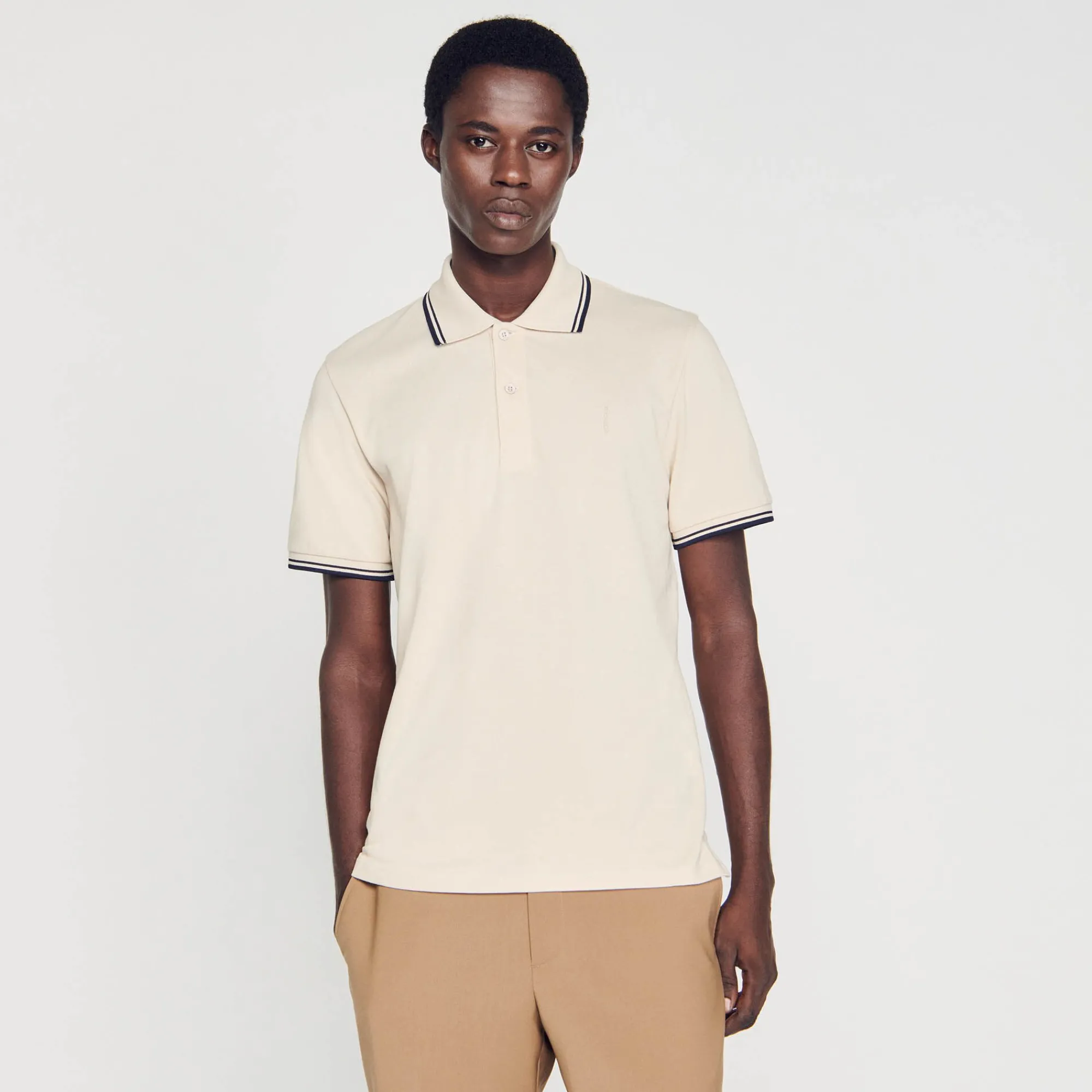 Homem Sandro Paris Polo Pique De Algodao