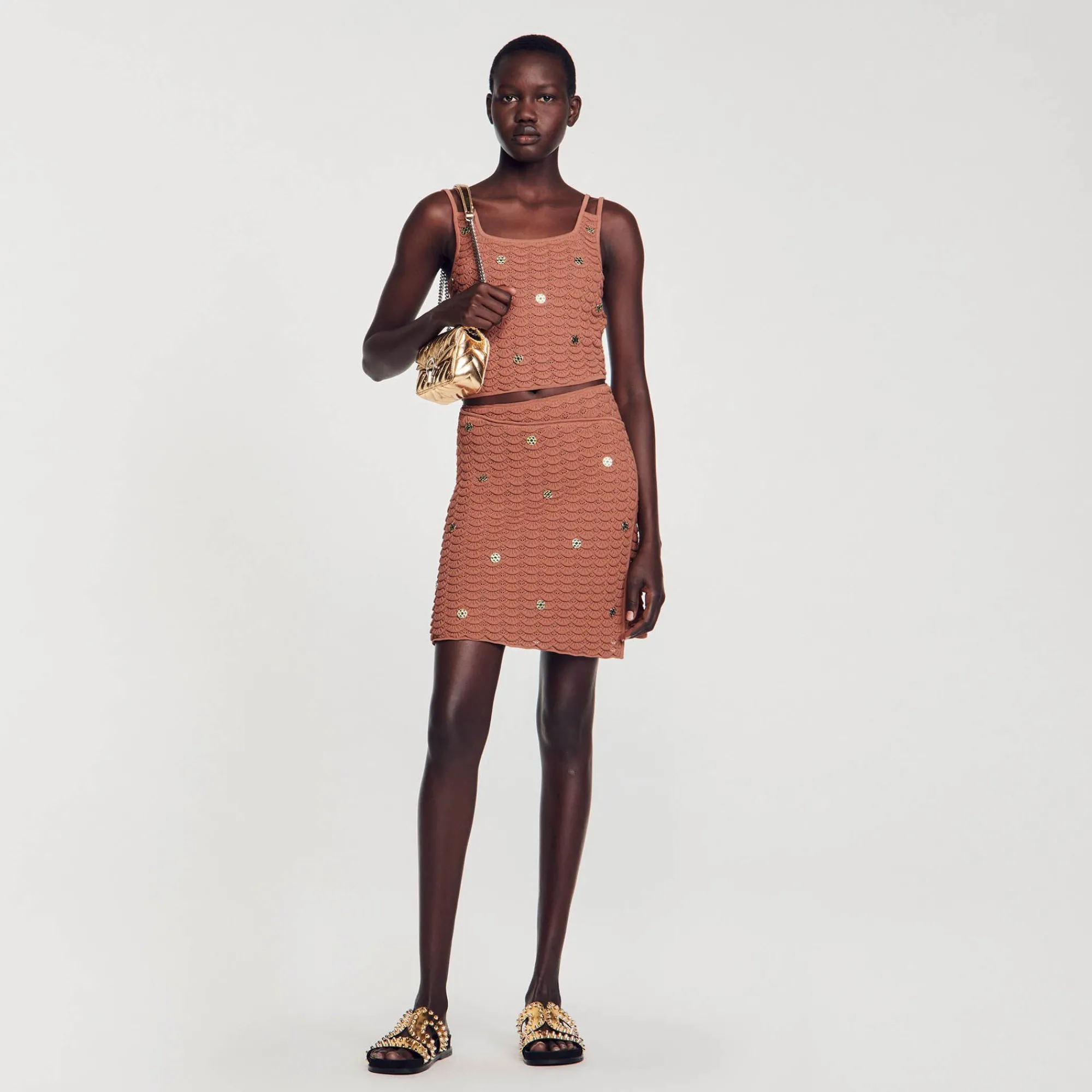 Mulheres Sandro Paris Saia Curta Assimetrica