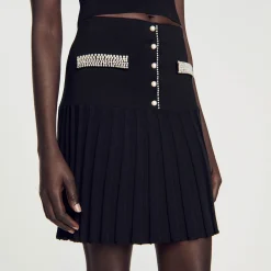 Mulheres Sandro Paris Saia Curta Com Pedras