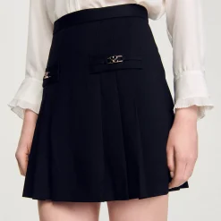 Mulheres Sandro Paris Saia Curta Com Pregas Acolchoadas