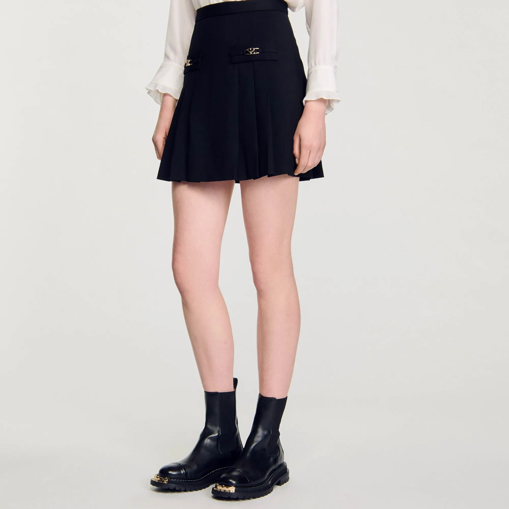 Mulheres Sandro Paris Saia Curta Com Pregas Acolchoadas