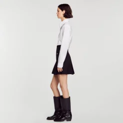 Mulheres Sandro Paris Saia Curta Com Pregas Acolchoadas