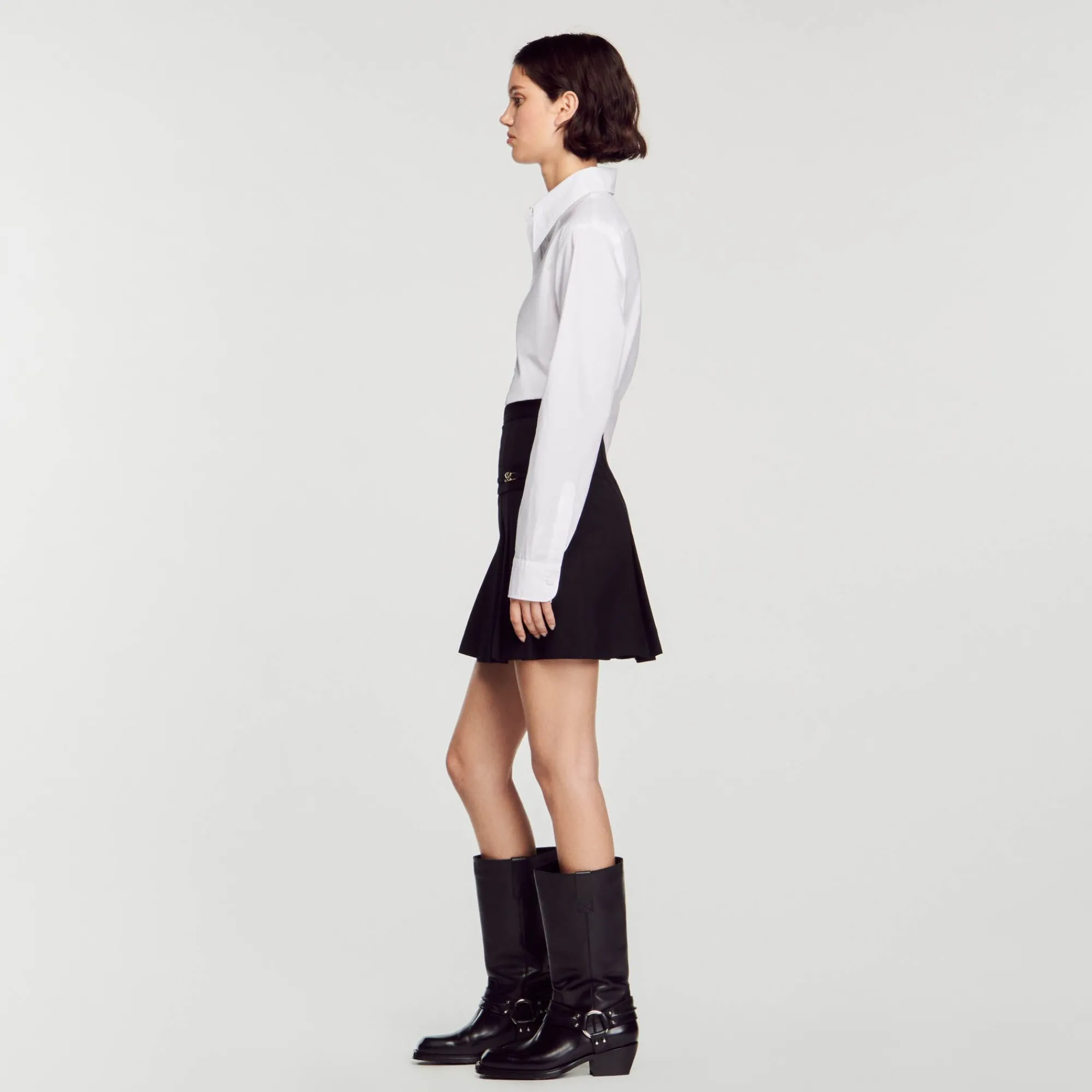 Mulheres Sandro Paris Saia Curta Com Pregas Acolchoadas