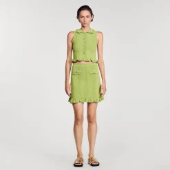 Mulheres Sandro Paris Saia Curta De Malha