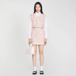 Mulheres Sandro Paris Saia Curta De Sarja