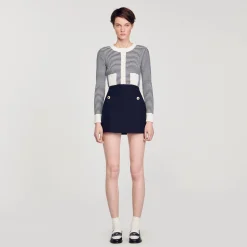 Mulheres Sandro Paris Saia Curta Em Sarja De La