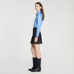 Mulheres Sandro Paris Saia Curta Listrada