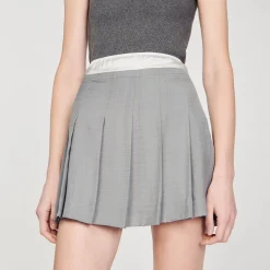 Mulheres Sandro Paris Saia Curta Plissada