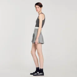 Mulheres Sandro Paris Saia Curta Plissada