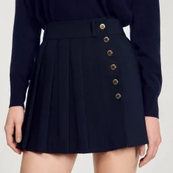 Mulheres Sandro Paris Saia Curta Plissada