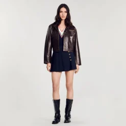 Mulheres Sandro Paris Saia Curta Plissada