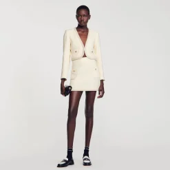 Mulheres Sandro Paris Saia De Sarja Pedra