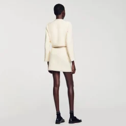 Mulheres Sandro Paris Saia De Sarja Pedra