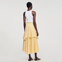 Mulheres Sandro Paris Saia Longa Assimetrica