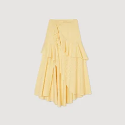 Mulheres Sandro Paris Saia Longa Assimetrica