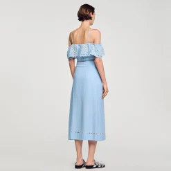 Mulheres Sandro Paris Saia Longa Bordada