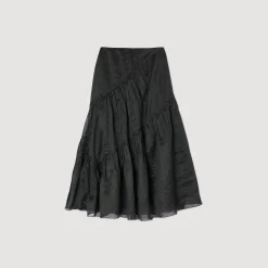 Mulheres Sandro Paris Saia Longa Com Babados