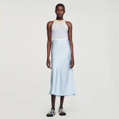 Mulheres Sandro Paris Saia Longa De Cetim