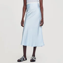 Mulheres Sandro Paris Saia Longa De Cetim