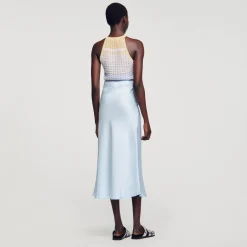 Mulheres Sandro Paris Saia Longa De Cetim