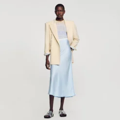 Mulheres Sandro Paris Saia Longa De Cetim