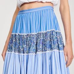 Mulheres Sandro Paris Saia Longa De Retalhos