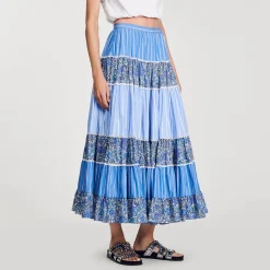 Mulheres Sandro Paris Saia Longa De Retalhos