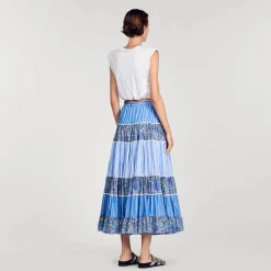 Mulheres Sandro Paris Saia Longa De Retalhos