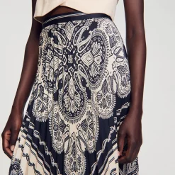 Mulheres Sandro Paris Saia Longa Esvoacante Com Bandana