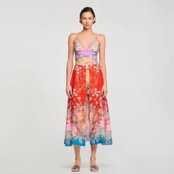 Mulheres Sandro Paris Saia Longa Trompe L'Oeil