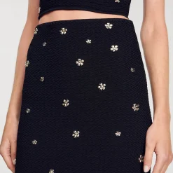 Mulheres Sandro Paris Saia Midi De Malha