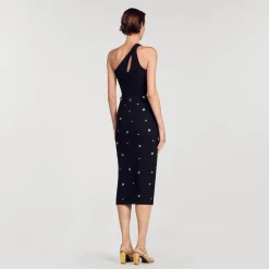 Mulheres Sandro Paris Saia Midi De Malha