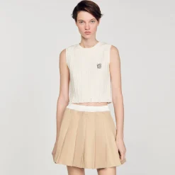 Mulheres Sandro Paris Saia Plissada