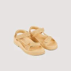 Mulheres Sandro Paris Sandálias Rasas De Rafia