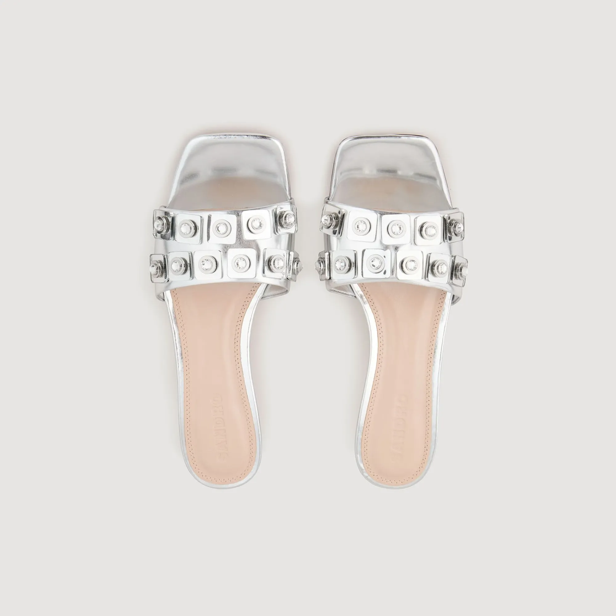 Mulheres Sandro Paris Sapato Tipo Slingback Em Couro Metalizado