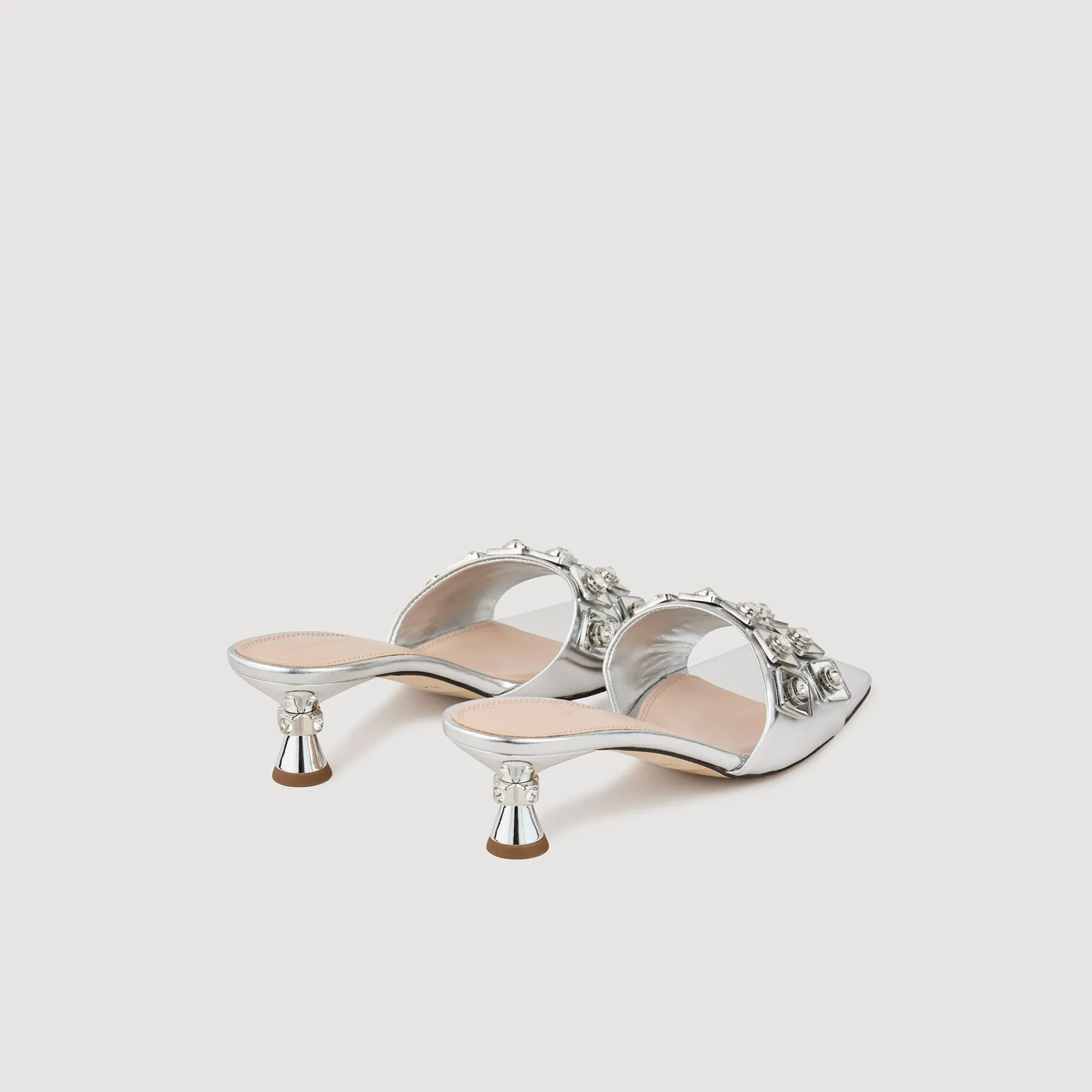 Mulheres Sandro Paris Sapato Tipo Slingback Em Couro Metalizado