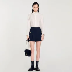 Mulheres Sandro Paris Shorts Com Bainha