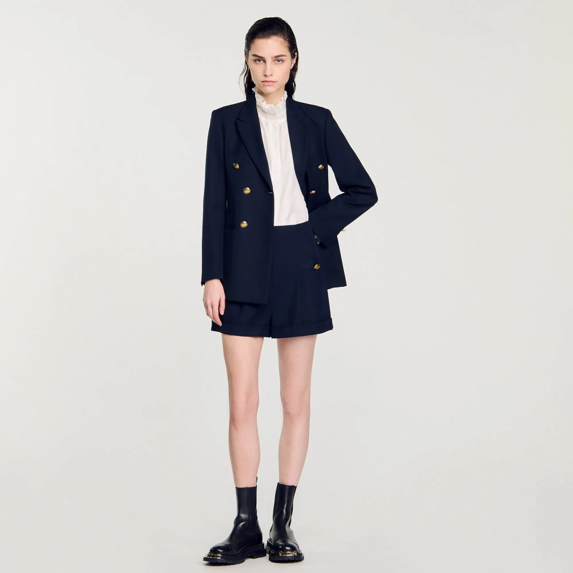 Mulheres Sandro Paris Shorts Com Bainha