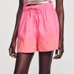 Mulheres Sandro Paris Shorts Com Strass
