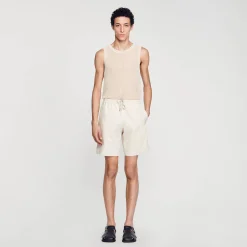 Homem Sandro Paris Shorts De Algodao