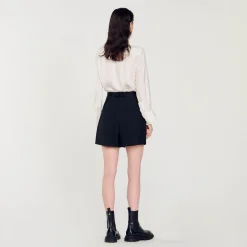 Mulheres Sandro Paris Shorts De Cintura Alta Com Botoes