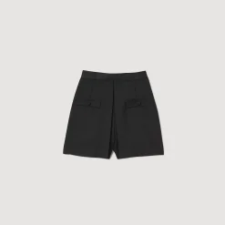 Mulheres Sandro Paris Shorts De Cintura Alta Com Botoes