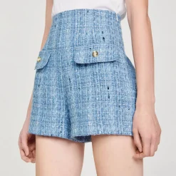 Mulheres Sandro Paris Shorts De Tweed
