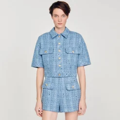 Mulheres Sandro Paris Shorts De Tweed