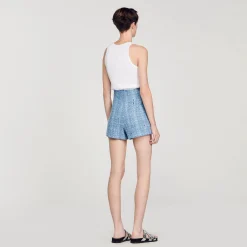 Mulheres Sandro Paris Shorts De Tweed