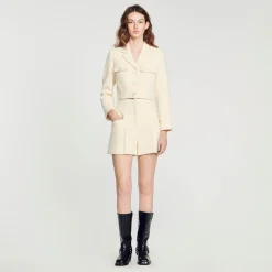 Mulheres Sandro Paris Shorts De Tweed Com Cintura Alta